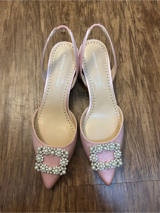 Adrienne Vittadini Shoes - Adrienne Vittadini Pink Pearl-Buckle Slingback Pumps